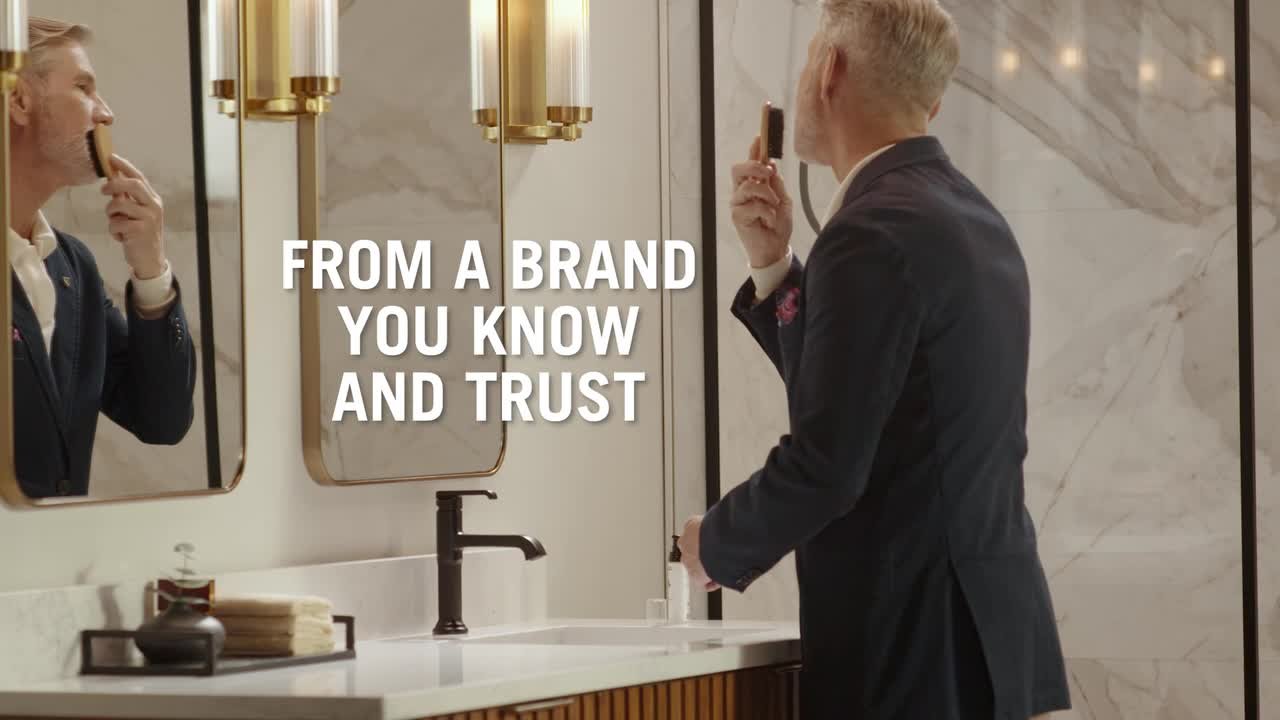 Delta Tetra Gold Single-Handle Single Hole Bathroom Faucet Drain