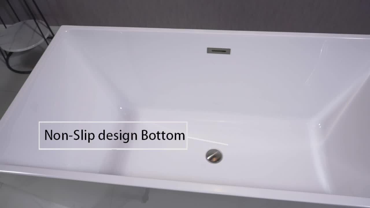 Montpellier 59 in. Acrylic Flatbottom Freestanding Bathtub in White Montpellier 59 in. Acrylic Flatbottom Freestanding Bathtub in White