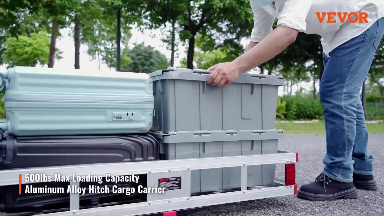 VEVOR - - VEVOR Hitch Mount Cargo Carrier, 500LBS Mobility Scooter Carrier With Folding Ramp, Aluminum Trailer Hitch Rack Basket & Stabilizer, Strap, Fits 2" Hitch Receiver For Truck SUV Car