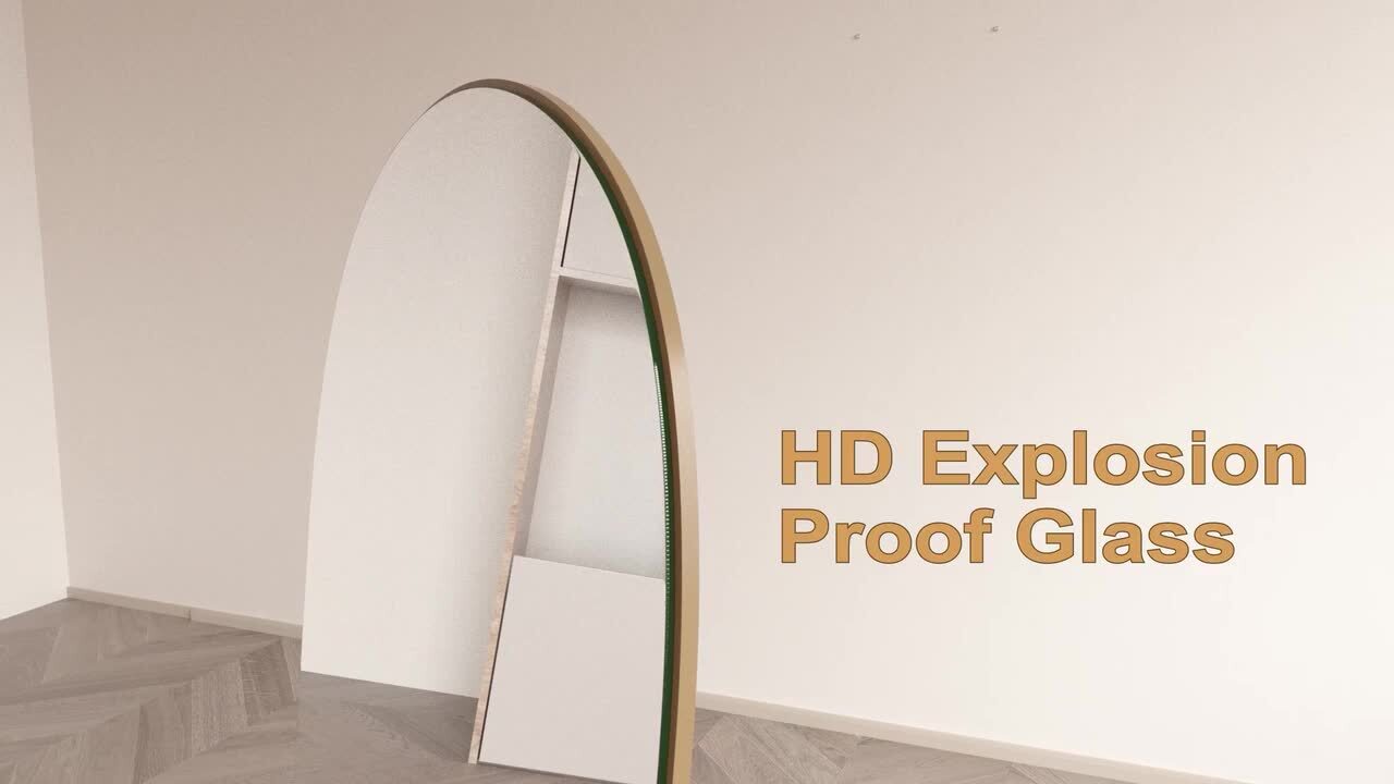 Sxiawe 24 in. W x 71 in. H Classic Arched Wood Full Length Mirror