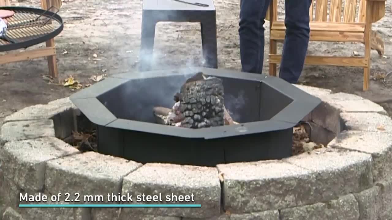 Sunnydaze 30 in. Round Steel Wood Burning Fire Pit Kit NB