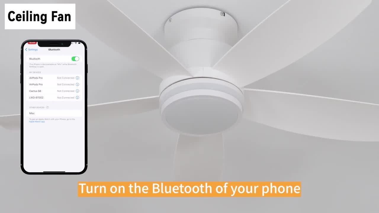 Kviflon 41 in. Indoor/Outdoor Flush Mount White Ceiling Fan with