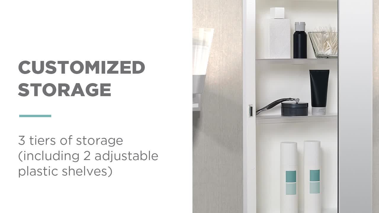 16 in. W x 26 in. H Frameless Beveled Mirrored Recessed or Surface Mount Medicine Cabinet