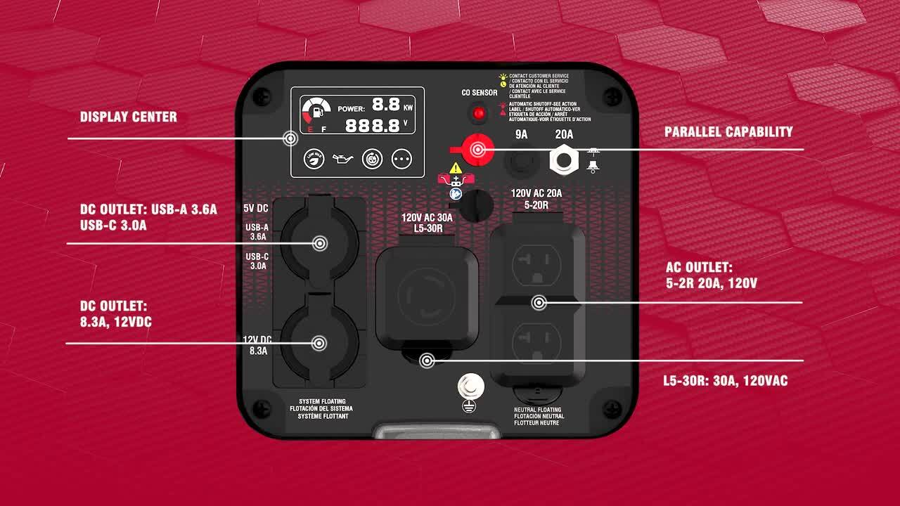 A-iPower 2300-Watt Recoil Start Gasoline Powered Ultra-Weight