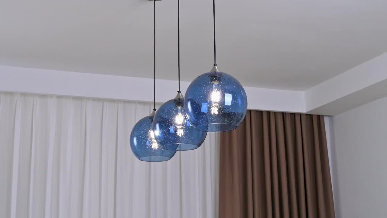 ZHLWIN Home Lighting ‎60 Watts 1-Light 9.84 in. Blue Glass Pendant