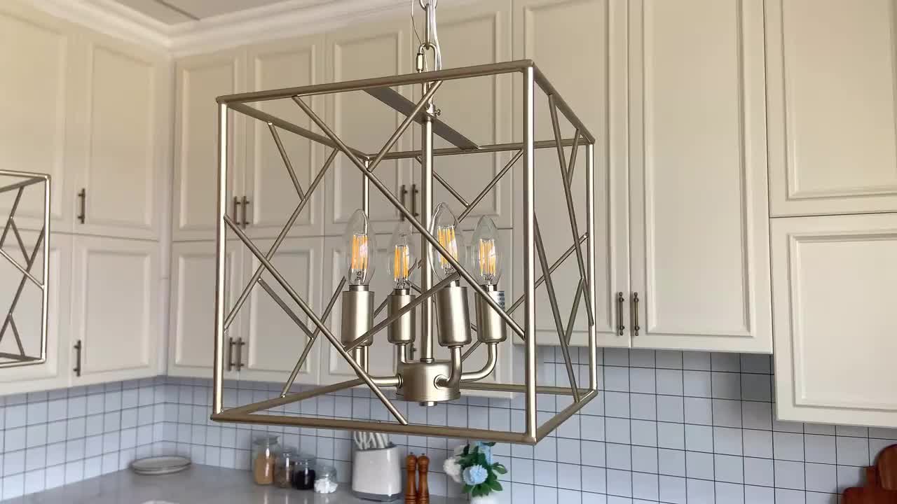 ALOA DECOR 4-Light 11 in. Vintage Farmhouse Lantern Chandelier