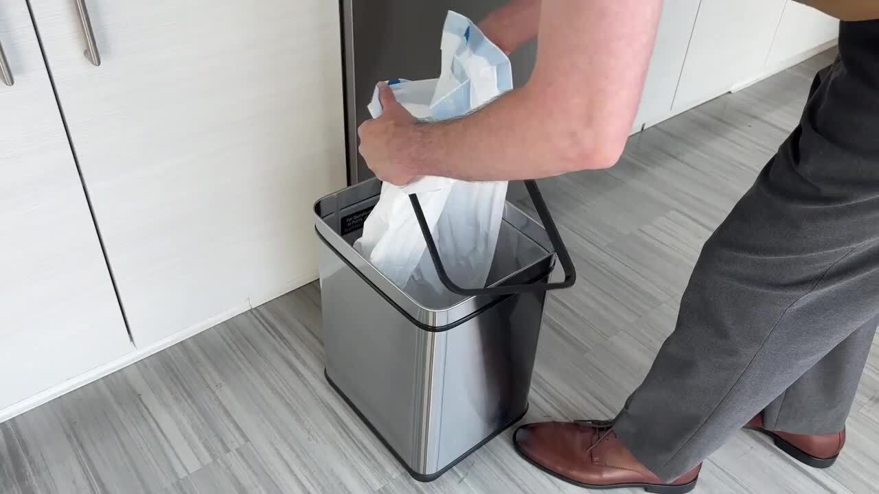 iTouchless 8 Gal. / 30 Liter Stainless Steel Household Metal Trash