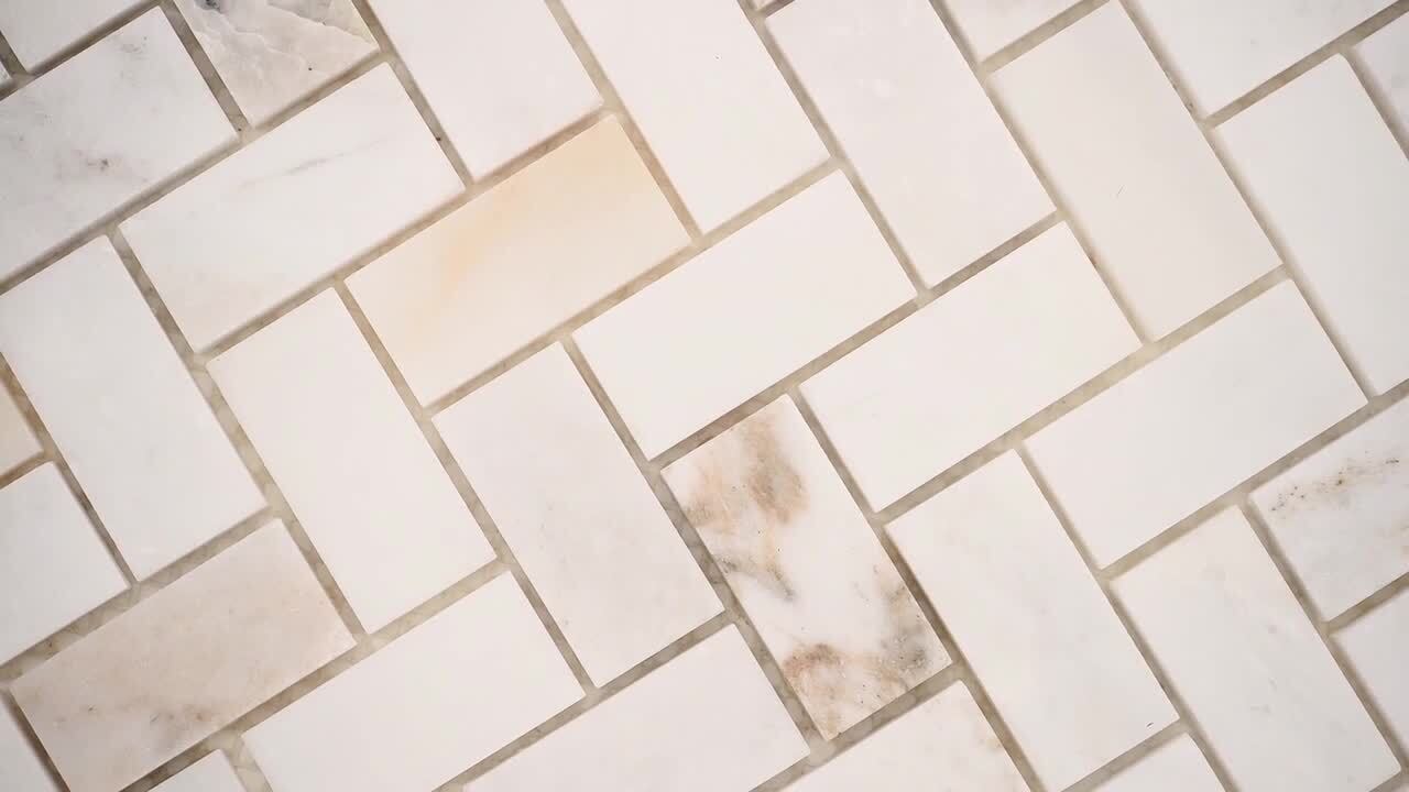 Arabescato 1x2 Marble Herringbone Polished Tile All Marble Tiles