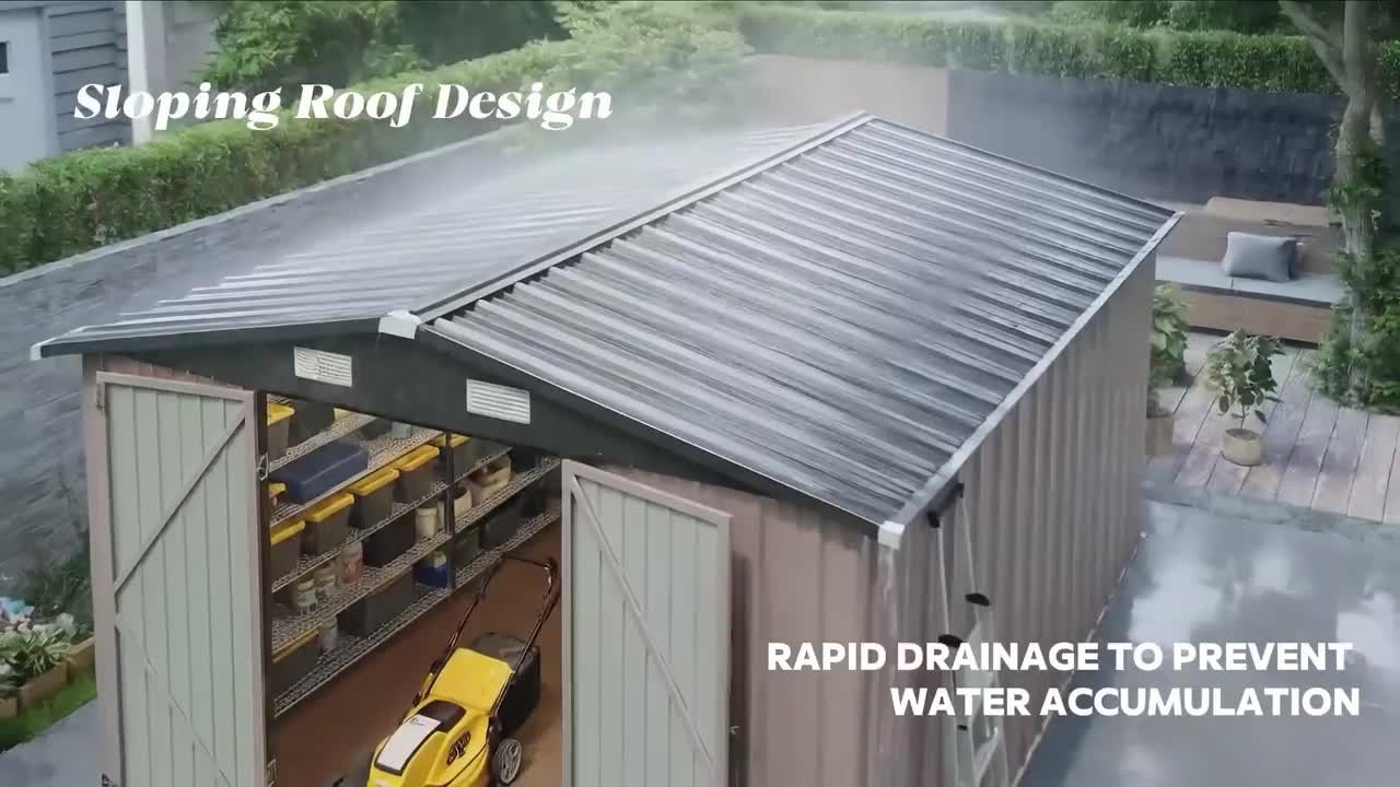 Sizzim 9.4 ft. W x 11.8 ft. D Outdoor Storage Metal Shed with