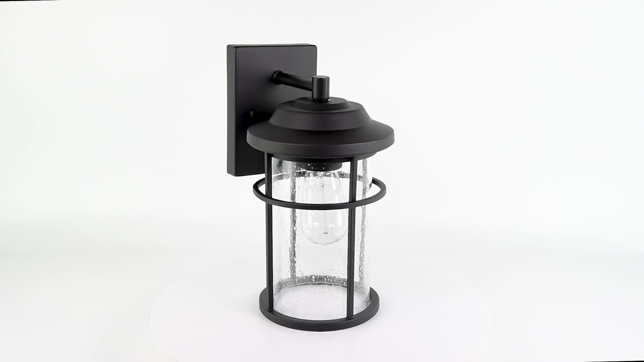 Pia Ricco 1-Light Black Outdoor Wall Lantern E26 Base Max 60-Watt (4-Pack)