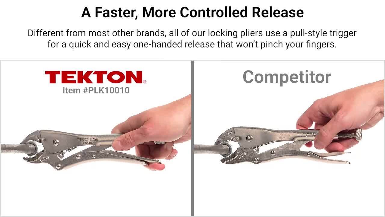 TEKTON Straight, Curved, Long Nose Locking Pliers Set (4-Piece) PLK99902 -  The Home Depot
