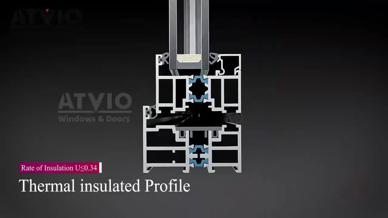 ATVIO 96 in. x 80 in. Matte Black Right to Left Out-Swing Thermal