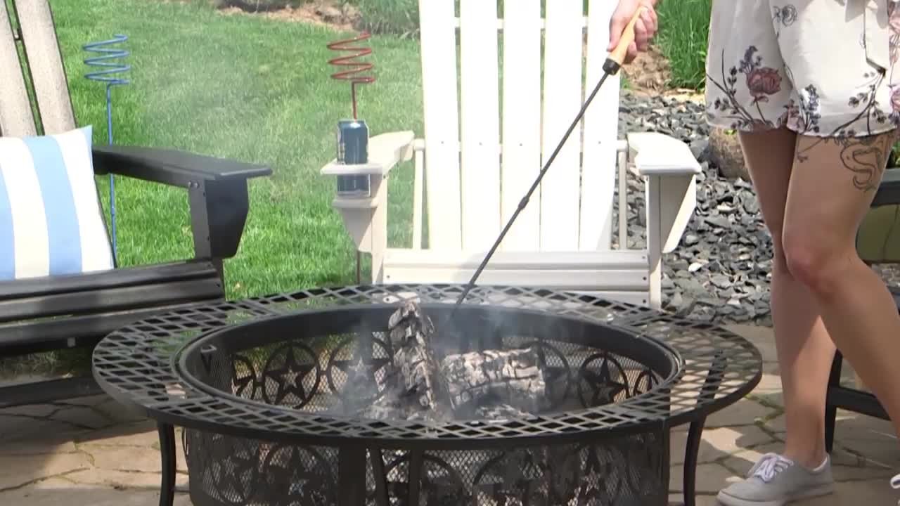 Sunnydaze 32 in. Fire Pit Poker with Wood Handle NB-WP32 - The