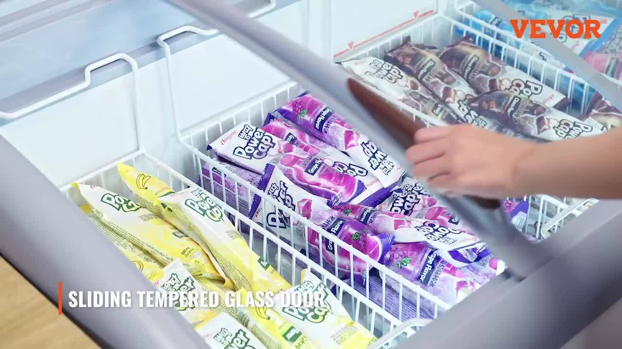 VEVOR 27 in. W 9.3 Cu. ft. Freezer Commercial Ice Cream Display