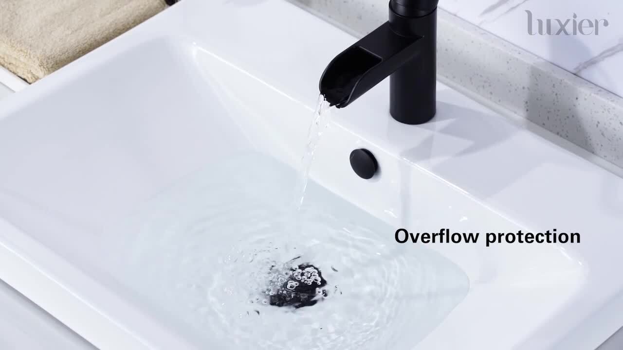 Rectangular 24 in. Drop-In Ceramic Bathroom Sink in White Rectangular 24 in. Drop-In Ceramic Bathroom Sink in White