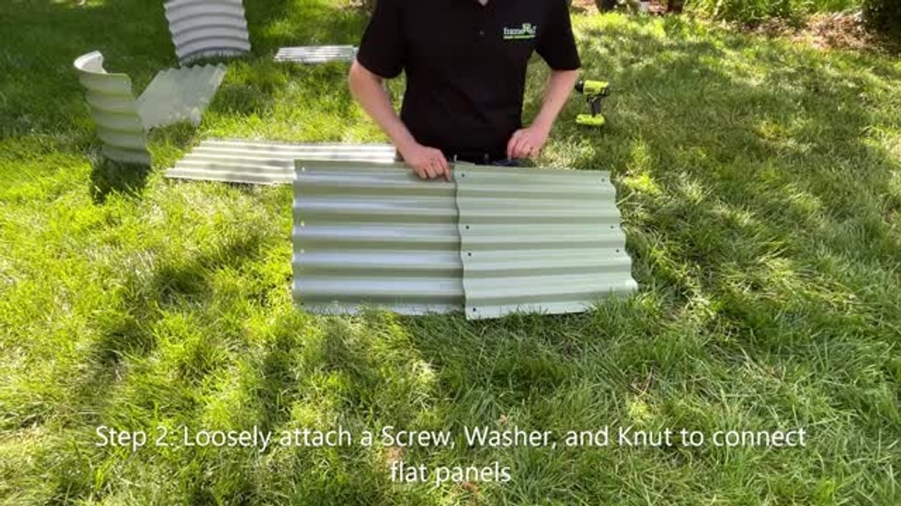 Vigoro 9-in-1 Modular Metal Raised Garden Bed Kit 900017901-Gray