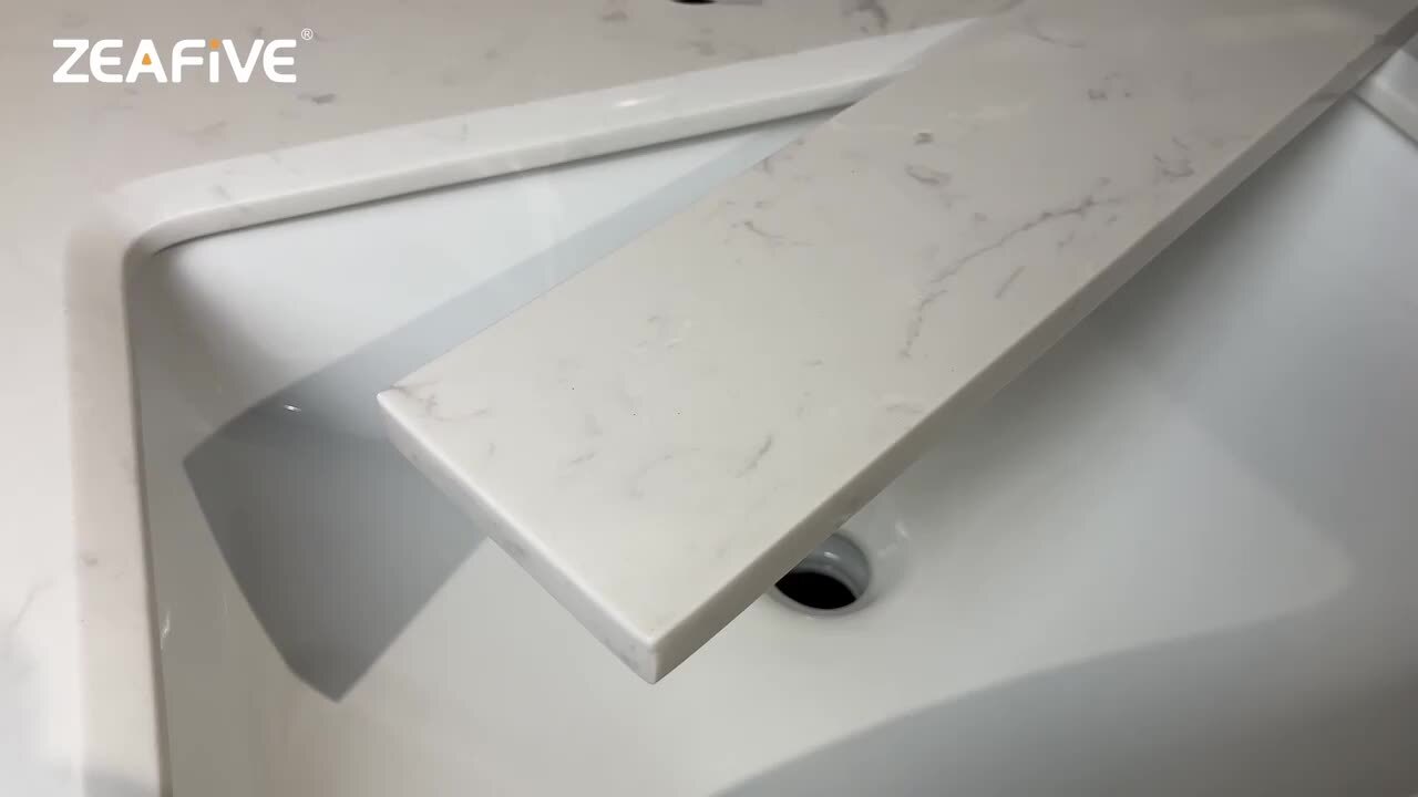 Zeafive Cala 36.5 in. W Cultured Marble Vanity Backsplash Bathroom