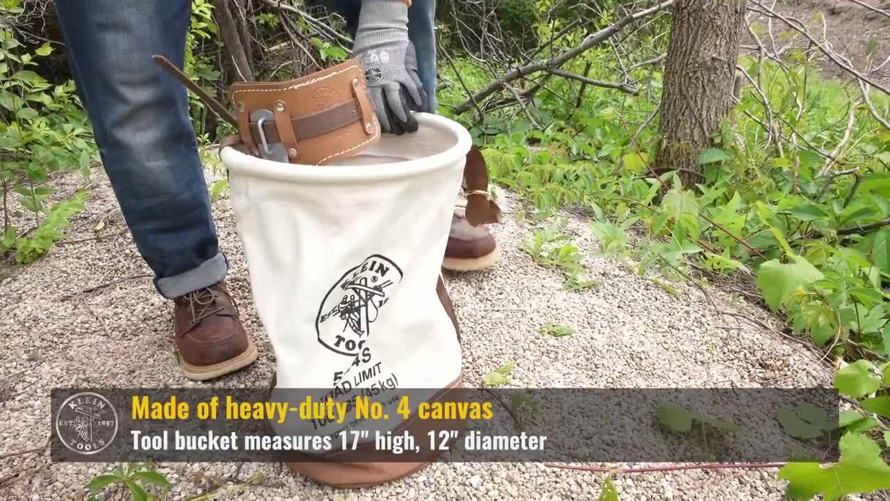Canvas Bucket, Leather Bottom, Swivel Snap, 12-Inch Canvas Bucket, Leather Bottom, Swivel Snap, 12-Inch
