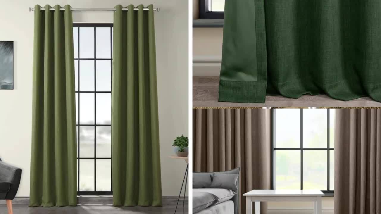 Linen Olive Green Curtain / Linen Curtain 2 Panel / Linen Window Drape / buy Olive Green Curtain Red Room , Living Room