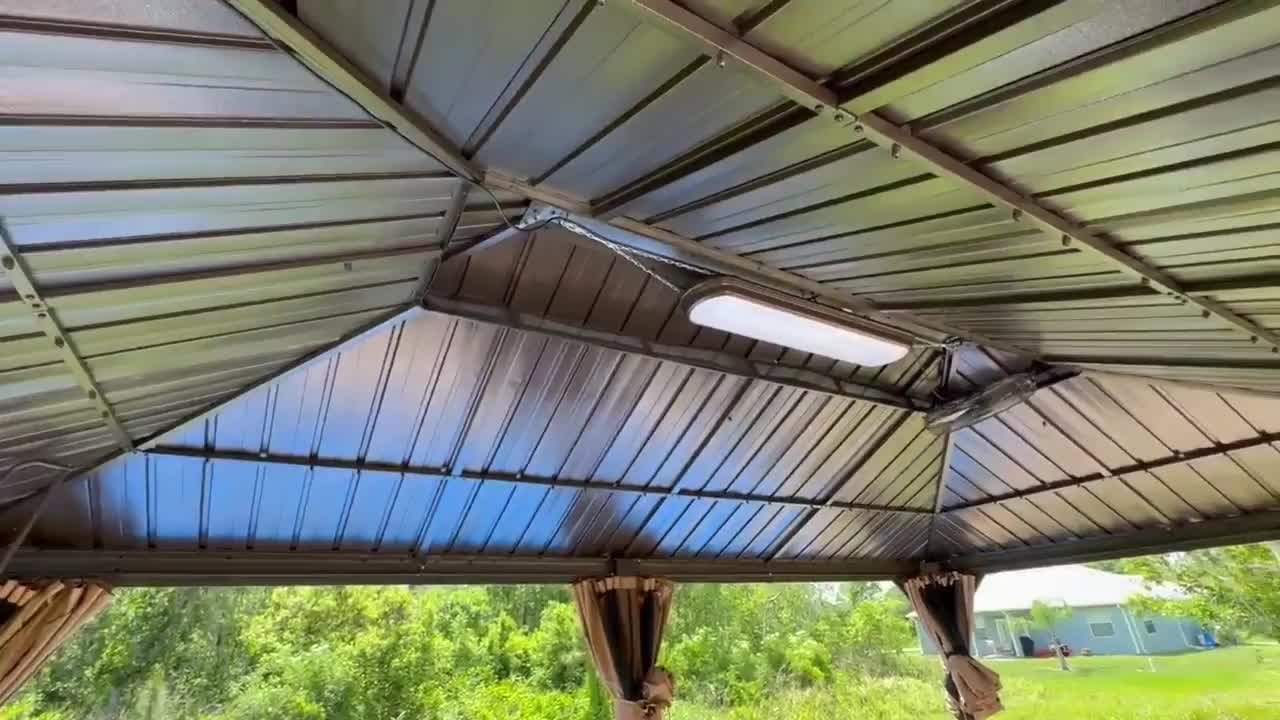PURPLE LEAF 12 ft.x26 ft.Bronze Luxury Aluminum Frame Hardtop