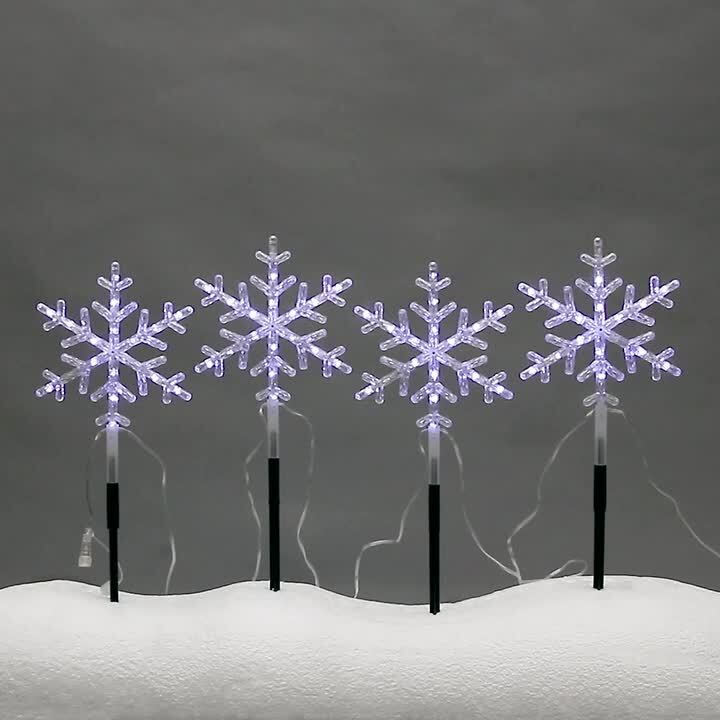 snowflake solar stake lights