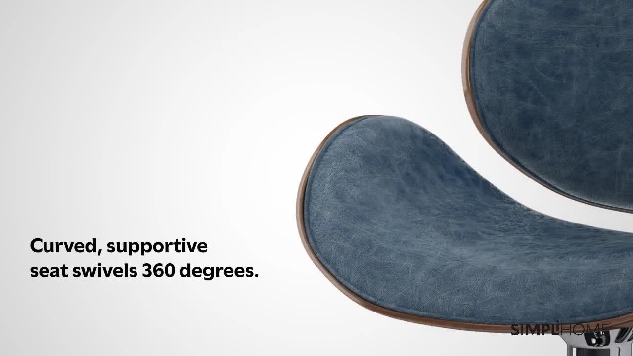 Simpli Home Marana 33 Inch Wide Mid Century Modern Bentwood