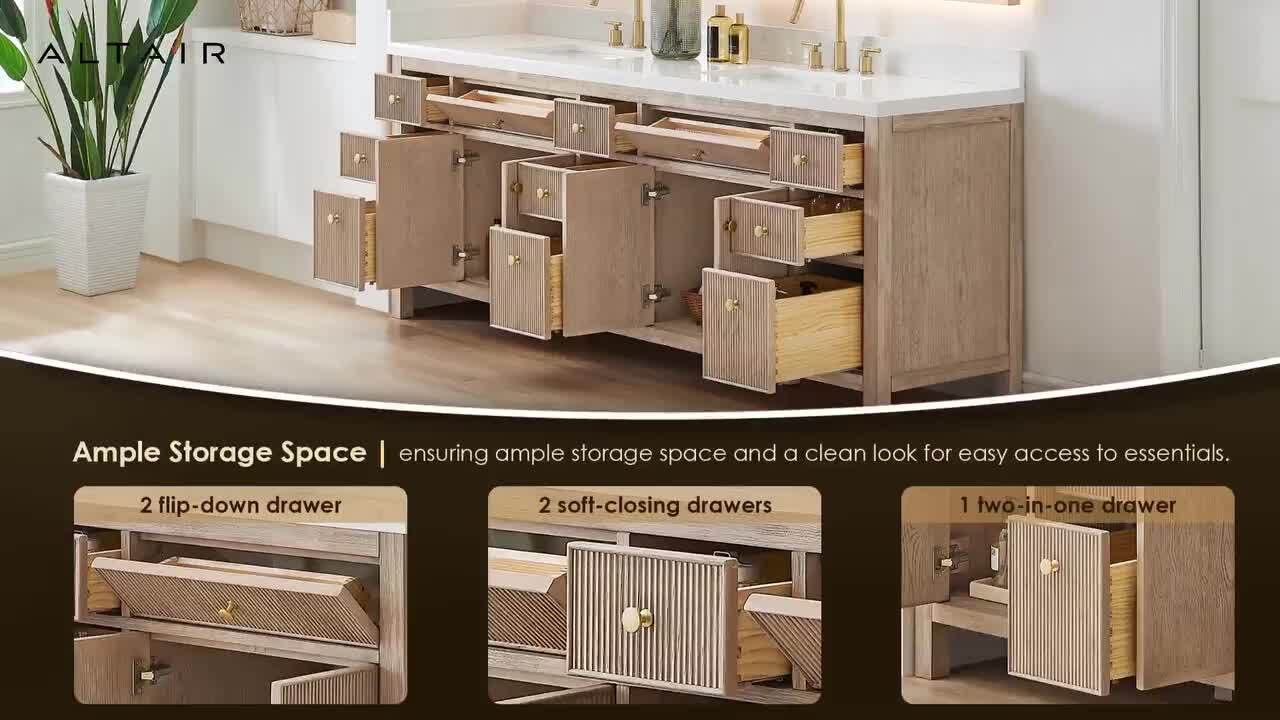 Altair Cerrito 72 in. Double Sink Freestanding Nature Oak