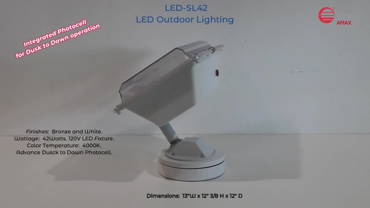 AMAX LIGHTING 180° Bronze Outdoor Integrated LED Wall Pack Light