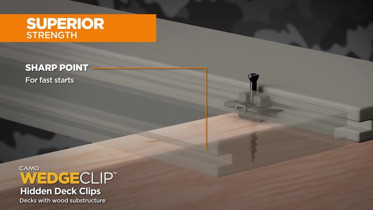 CAMO Wedgeclip and ClipDrive Decking Tool Stainless Steel Hidden Deck Fastener Clip Bundle (1800-Count/1000 sq. ft.)