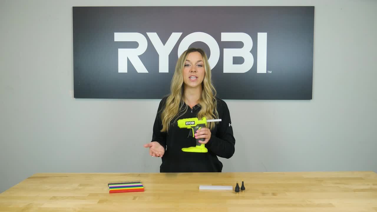 RYOBI ONE+ 18V Cordless Glue Gun Kit with 2.0 Ah Battery and