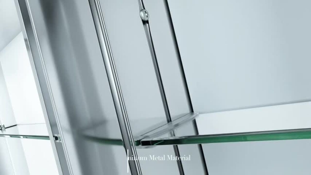 35 in. W x 26 in. H Two-Door Recessed or Surface Mount Medicine Cabinet in Silver Aluminum 35 in. W x 26 in. H Two-Door Recessed or Surface Mount Medicine Cabinet in Silver Aluminum