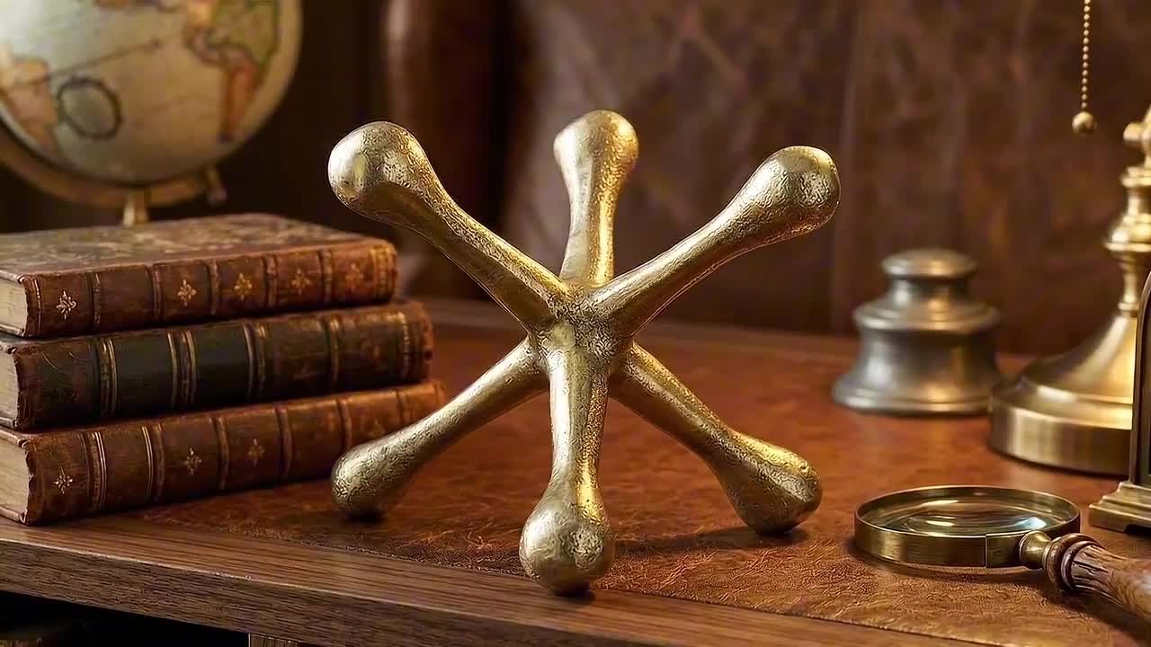 a_stand_www asimocrafts 真鍮セット Liv & Skye Gold 8 in. x 5 in. Metal Jacks Abstract Sculpture 12860