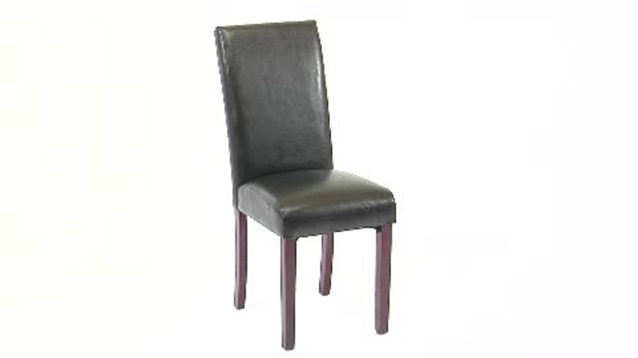 ivory leather parsons dining chairs