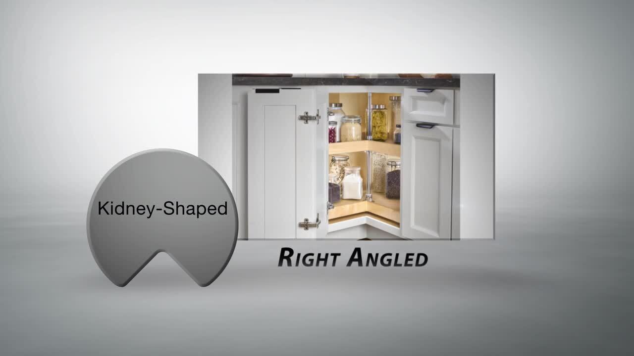 Knape & Vogt 32 in. H x 24 in. W x 24 in. D 2-Shelf Kidney Shaped Lazy Susan Cabinet Organizer