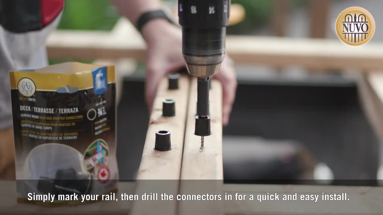 NUVO IRON Surface Mount Deck Rail Connectors for 3/4 in. Round Balusters (20-Pack)