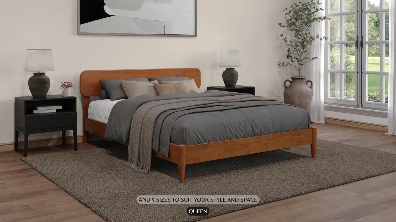 AFI Florence Walnut Brown Solid Wood Frame Twin Low Profile