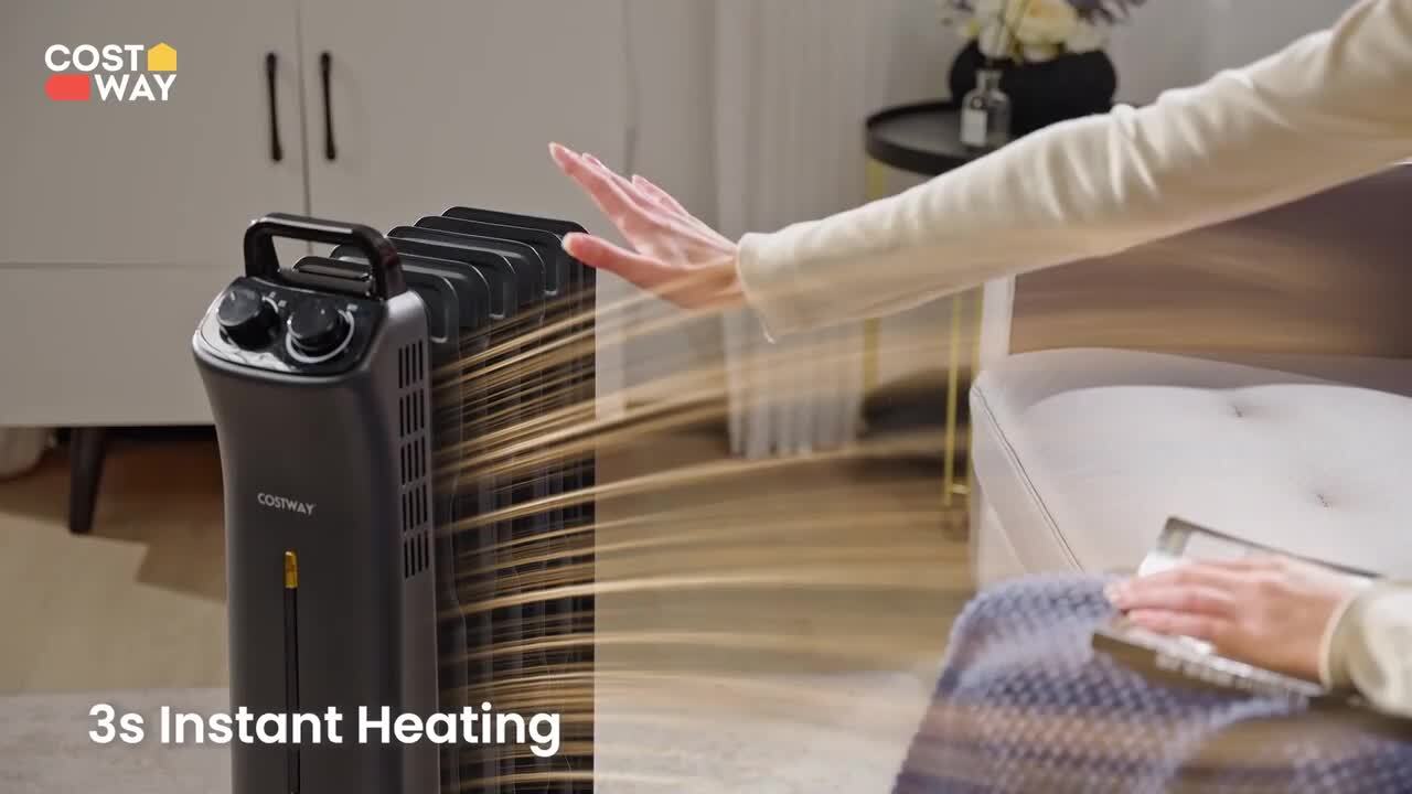 Costway 1500-Watt Electric Heater Oil Filled Space Heater
