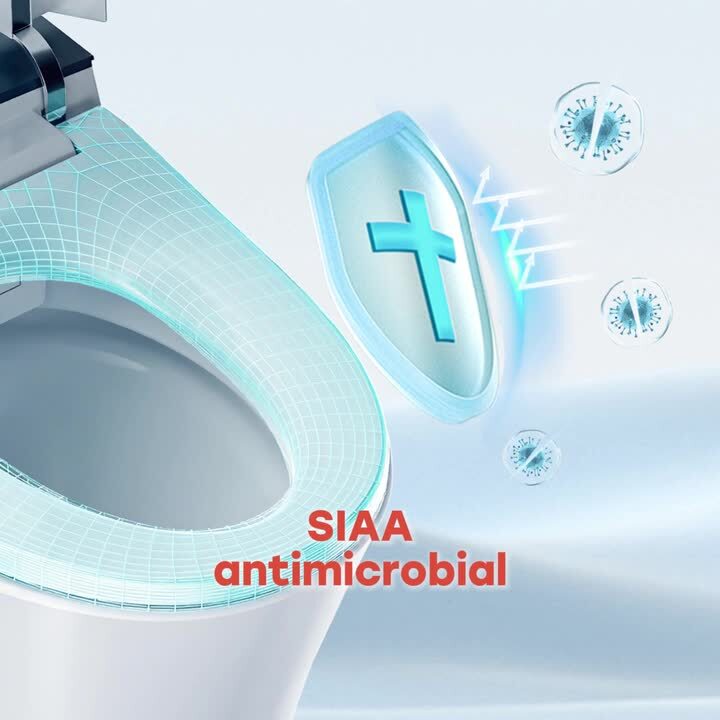 HOROW 10 in. Rough-In Tankless Elongated Smart Toilet Bidet - Auto Open/Close, Foot Sensor & Ambient Light