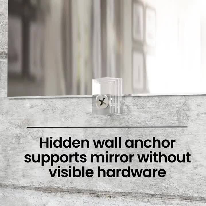 4 Mirror Wall Hanging Fixing Kit Frameless Plastic Mirror Wall