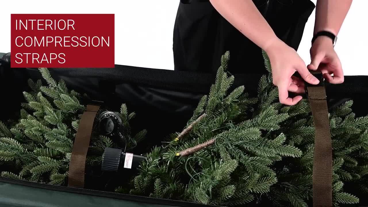 Hastings Home 59-in W x 24.5-in H Green Rolling Christmas Tree