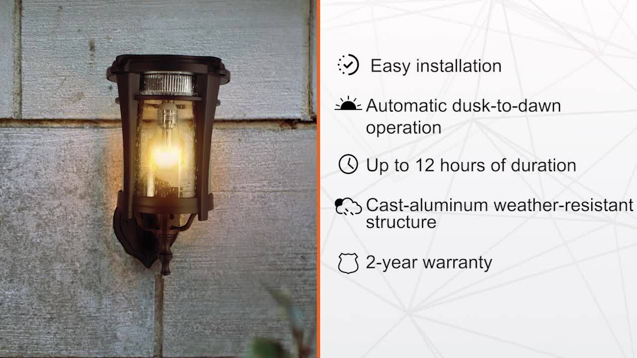 Aurora Bulb Solar Double Lamp Post with Planter & EZ Anchor (New, Open Box)  - Gamasonic USA