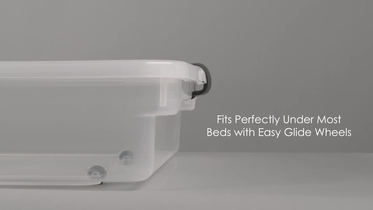 HOMZ 56 qt. Underbed Secure Latching Plastic Storage