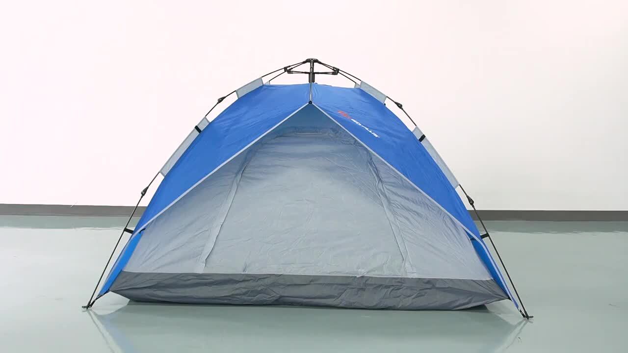 4-Person Fabric 2-in-1 Instant Pop-up Waterproof Camping Tent in Blue