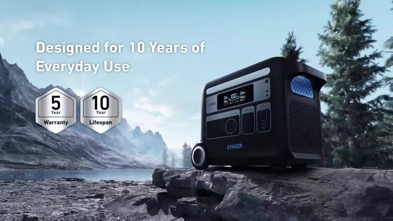 Anker 2400W Output/2800W Peak SOLIX F2600 Push Button Start LFP Battery Powered Generator for Home Backup, Outdoor Camping,RV