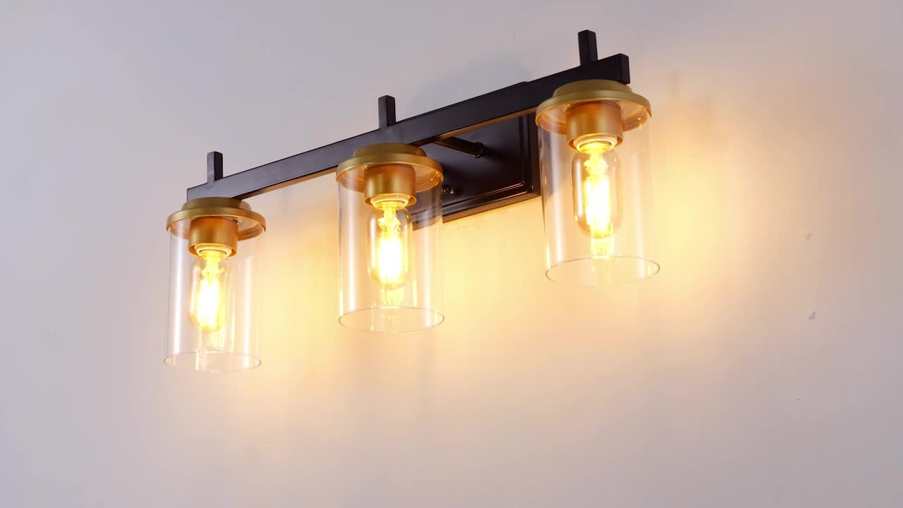 Hollis 24" 3-Light Industrial Farmhouse Vanity Light With Bathroom Hardware Acce