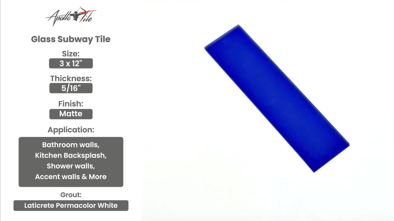 Apollo Tile Colorway Pearl White 3-in x 12-in Multi-finish Glass Subway Floor and Wall Tile (5-sq. ft/ Carton)