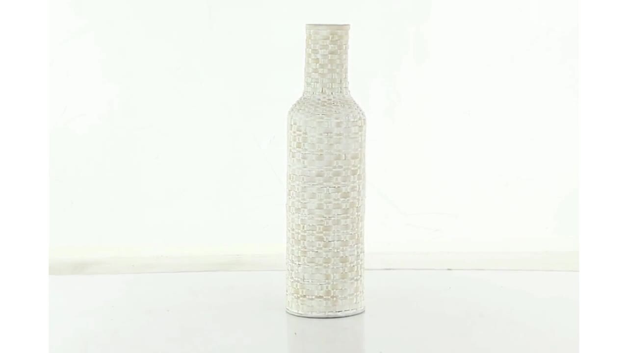 Glass Bamboo Embossed Cylindrical Vases