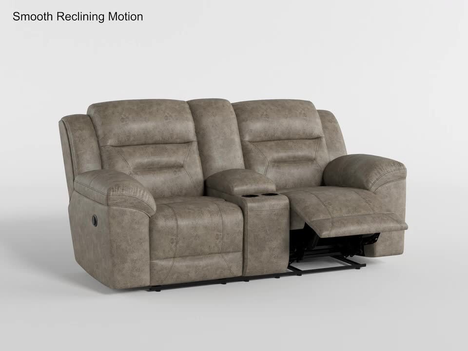 Lazzara Calla 81 in. W Brown Microfiber Manual Double Reclining