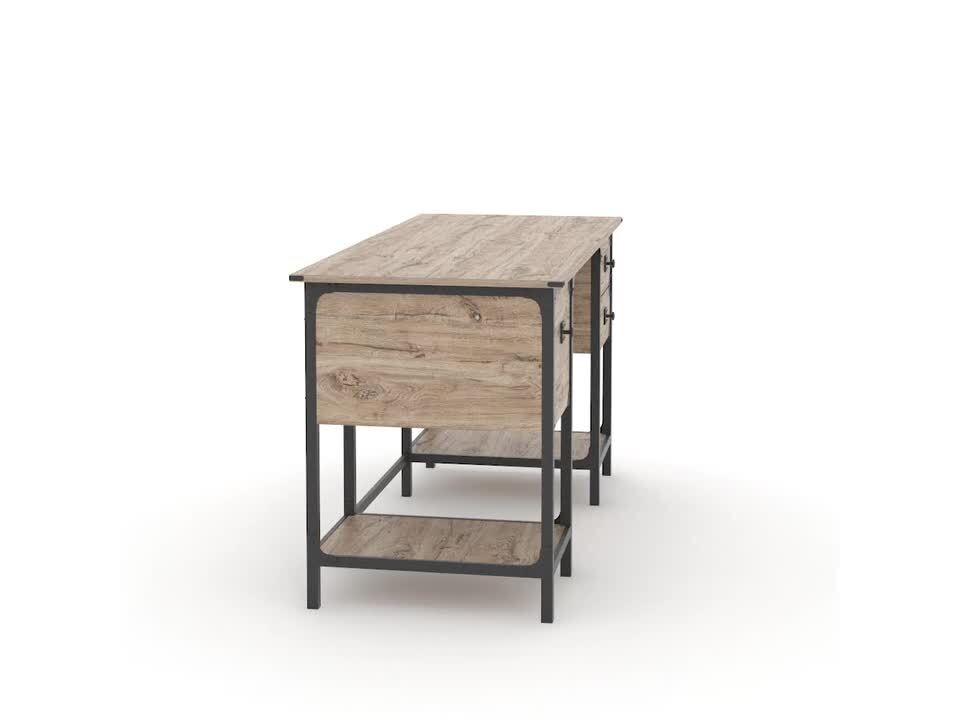 Sauder Steel River® Milled Mesquite Small Desk with Drawers