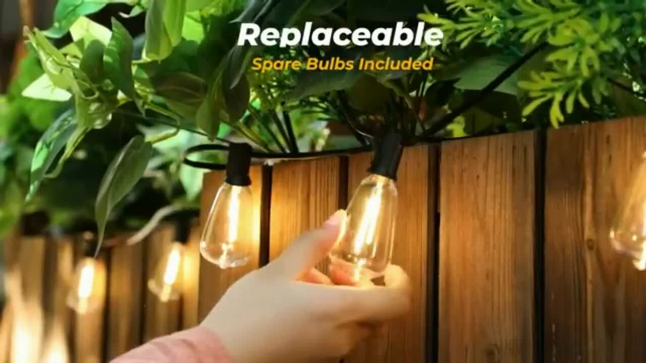 Indoor and Outdoor 100 ft. Black Warm White  LED Plug-in String Light, 100-Light Bulbs Included